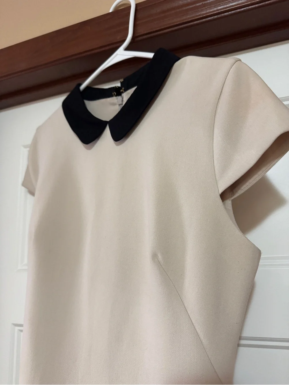 kate spade Cream Midi Dress with Black Peter Pan Collar